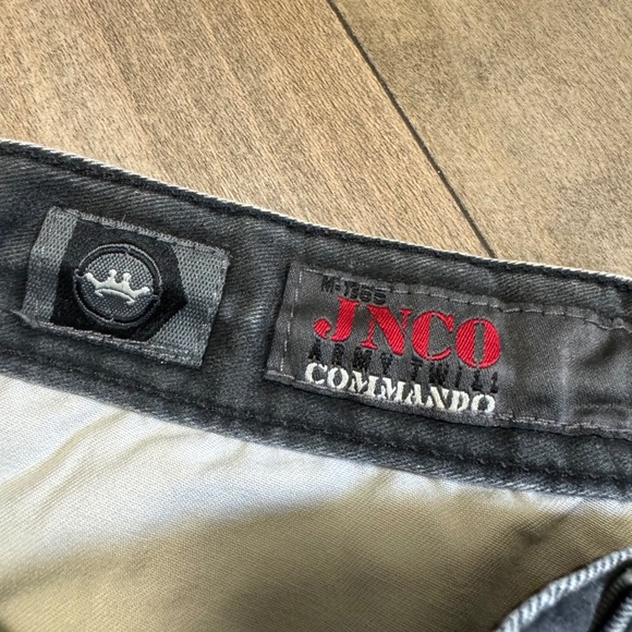 JNCO Commando Army Twill Cargo Pants Mens 32x30 Black Baggy Wide Leg M-1365TA - Picture 8 of 15